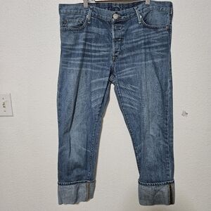 True Religion low rise relaxed skinny cuffed jeans size 32